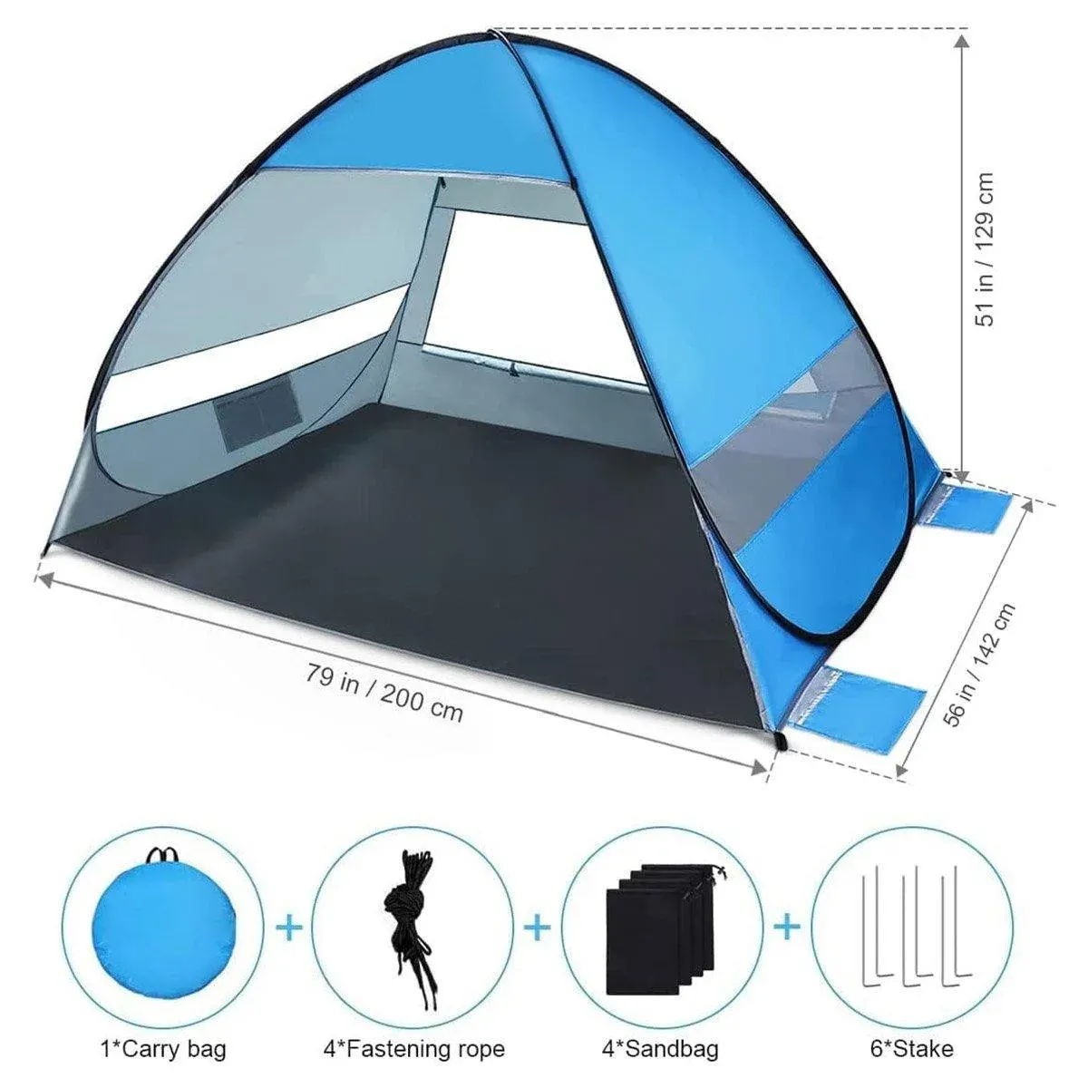 Automatic Pop Up Beach Tent UV Protection Portable Sunshade Shelter Outdoor โ image 3