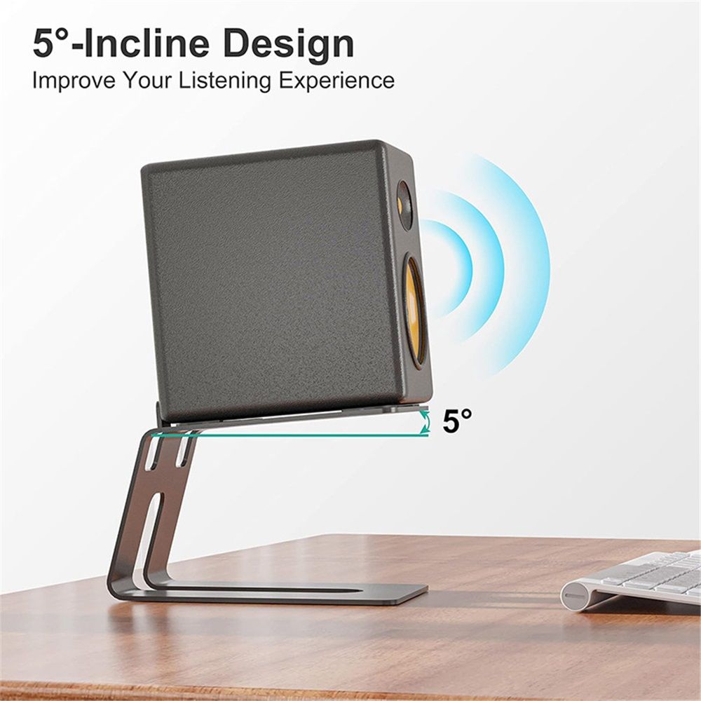 Desktop Speaker Stands with Vibration Absorption Pads, Metal Speaker Stands Pair Support Up to 10lbs,Bookshelf Speaker Stands for Better Audio Experience โ image 4