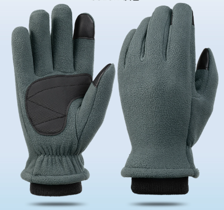 XL Navy Blue Winter Fleece Touchscreen Gloves - Warm & Water-Repellent for Cycling & Outdoor Sports