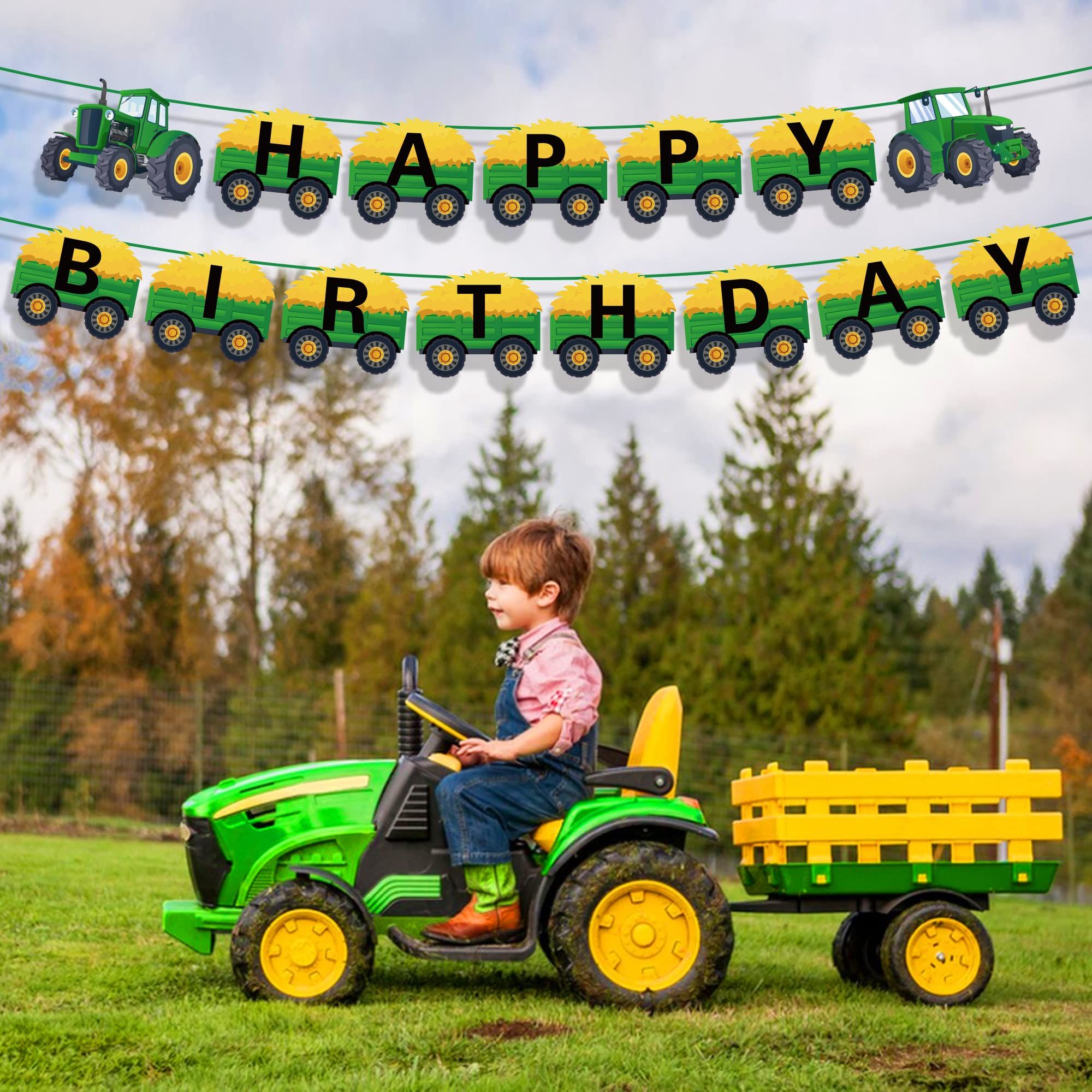 Tractor Happy Birthday Banner Tractor Party Banner Farm Tractor Theme Decorations Tractor Happy Birthday Party Sign Decorations — image 3