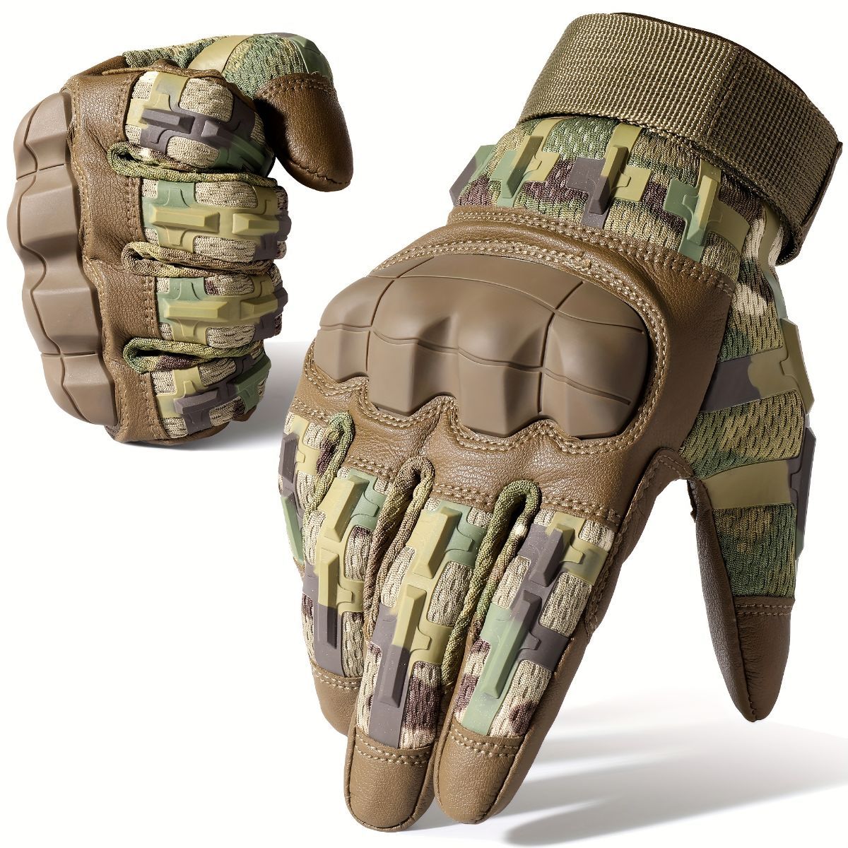 Cycling Gloves All-Round Protection Gloves Durable Cycling Gloves Ergonomic - Camel - Size XL