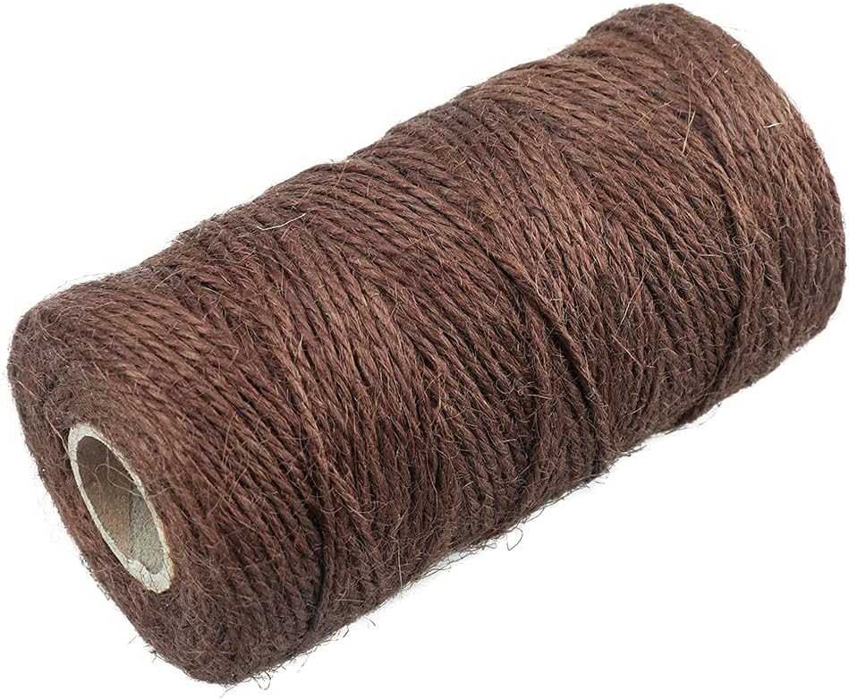 Jute String 328 Feet, 2mm Colored Natural Hemp Twine for Gift Wrapping, 3-Ply Brown for Climbing Plant, Garden Craft, DIY Christmas Handmade Arts, Gift — image 5
