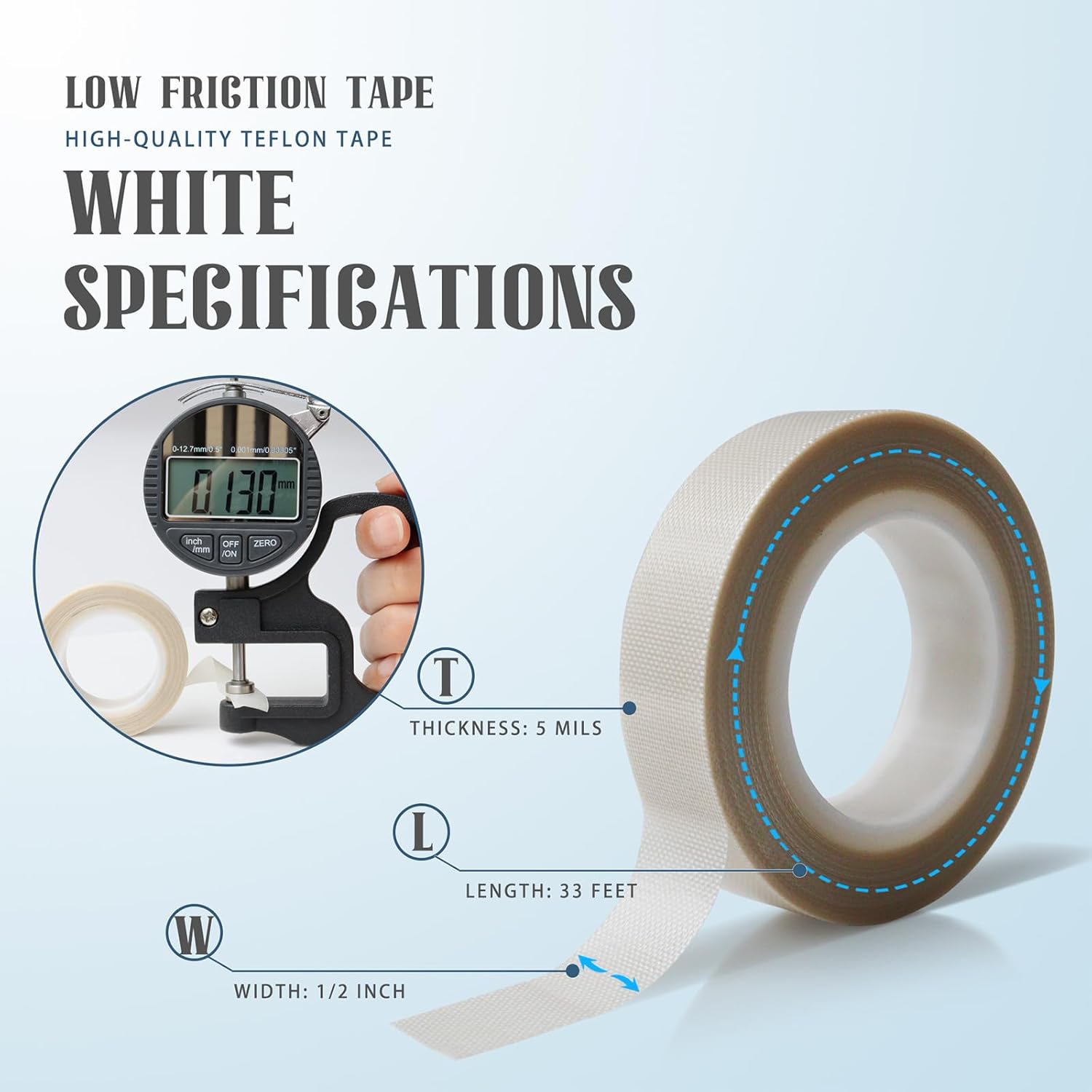 2 Rolls 1/2 Inch x 33 Feet Low Friction Drawer Slide Tape - Squeak Resistant, Abrasion Resistant Surface Protection Tape for Wood, Cabinet, Curtain, Furniture โ image 2