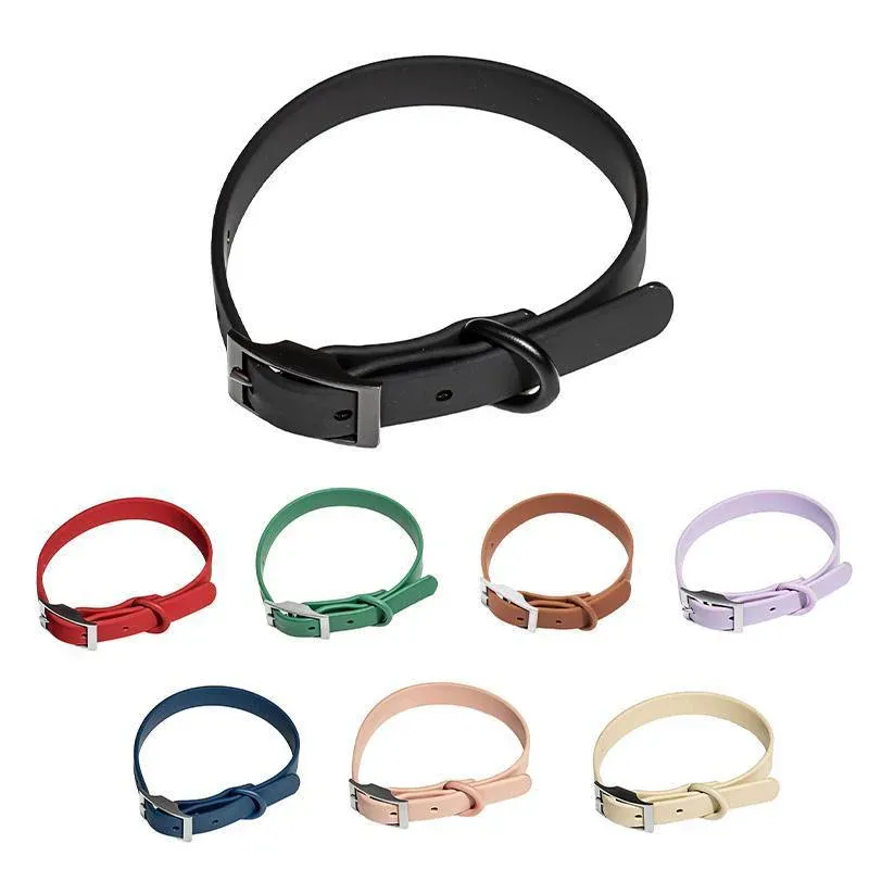 PVC Dog Collar Working Dog Kennels Waterproof Soft Adjustable for Pets M Size - Apricot — image 3