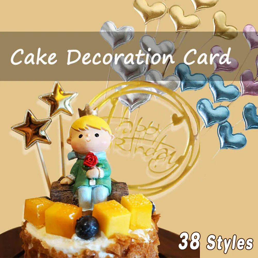 Happy Birthday Acrylic Cake Topper Cake Decoration Golden Silver Party - Gold-Z7 Acrylic — image 2