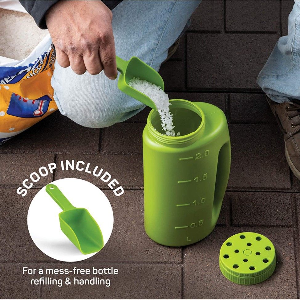 Spreader Shaker Salt Seed Spreader for Seeds 2L Ice Melt Tool Garden Fertilizer Plant Food Spreader Adjustable Handheld Lawn — image 5