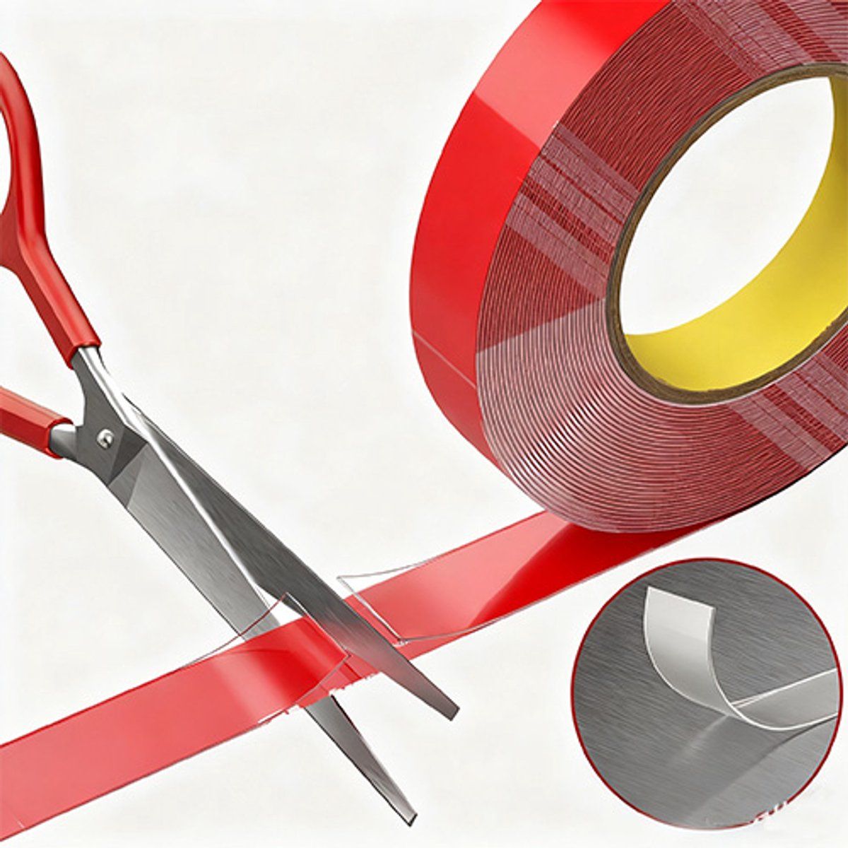 Double Sided Foam Mounting Tape, Heavy Duty Acrylic Adhesive VHB Style, For Car Trim Photo Frames And Wall Hooks, Clear Red Liner, 3 m x 10 mm โ image 3