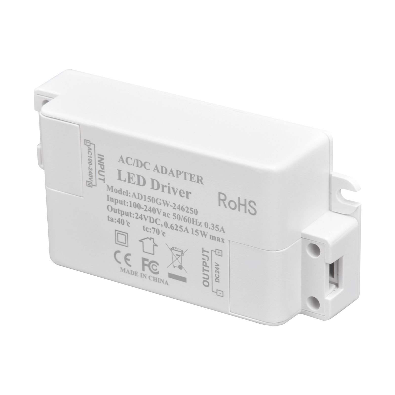 LED Driver DC24V 0.625A 15W DIY Lamp Low Voltage LED Driver Transformer AC 100‑240V — image 3