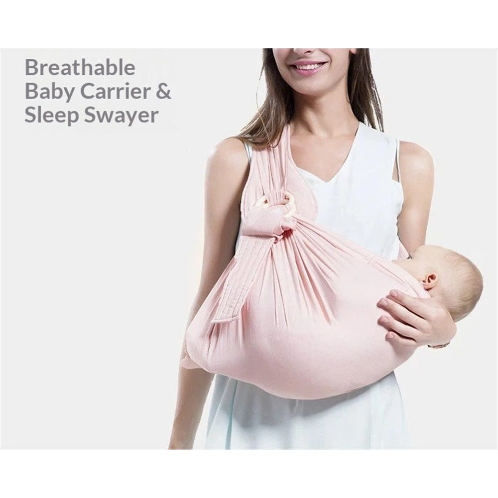 Baby Carrier & Wraps - Soft Adjustable Ring Sling for Newborns & Infants, Multi-Functional Sling for Mom & Dad Support - pink — image 4
