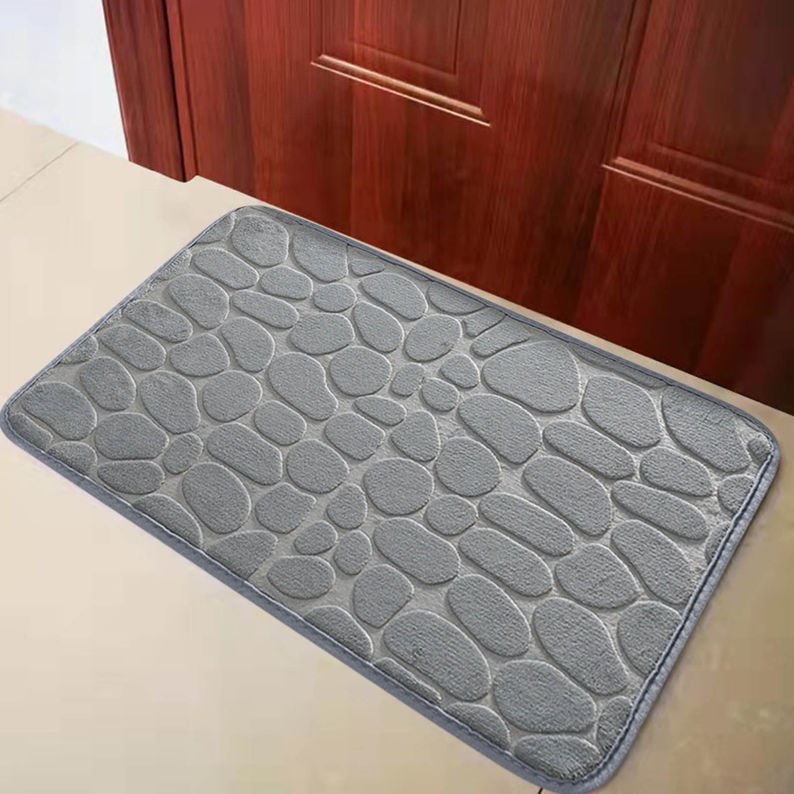 Bathroom Rugs - Ultra Absorbent Non-Slip Floor Bath Mat, Super Soft Shower Mat for Bath Tub, Machine Washable 16 × 24" (Brown) #B-Gray — image 3