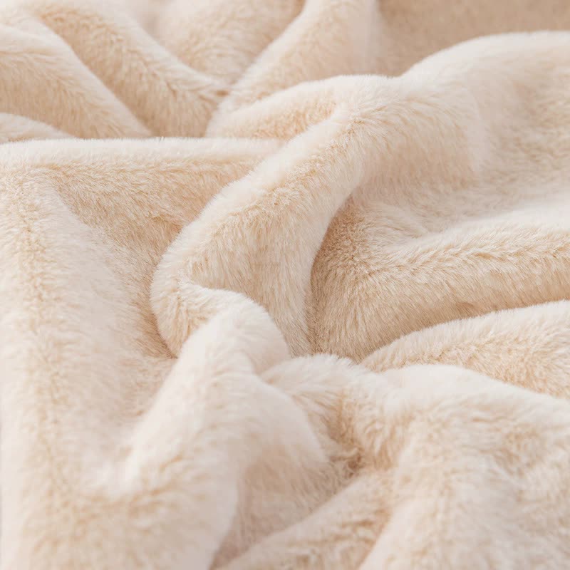 Grey 130*160cm Plush Toscana Rabbit Hair Throw Blanket - Soft Flannel Fleece for All Seasons, Perfect for Couch & Bed โ image 4