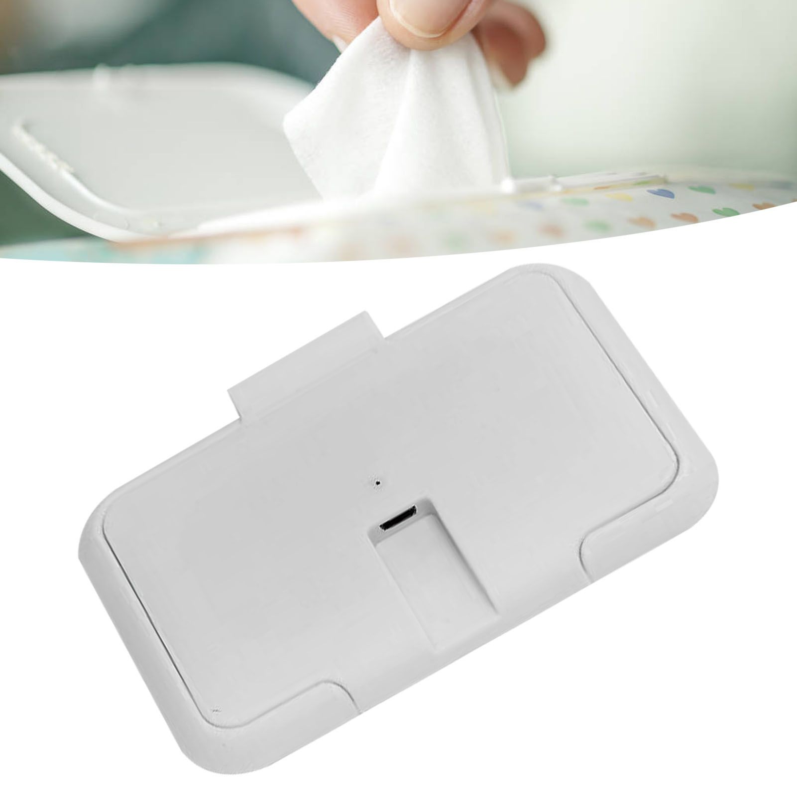 USB Wet Wipe Heater Constant Temperature Portable Baby Wipes Warmer for Household Car Outdoor White — image 5