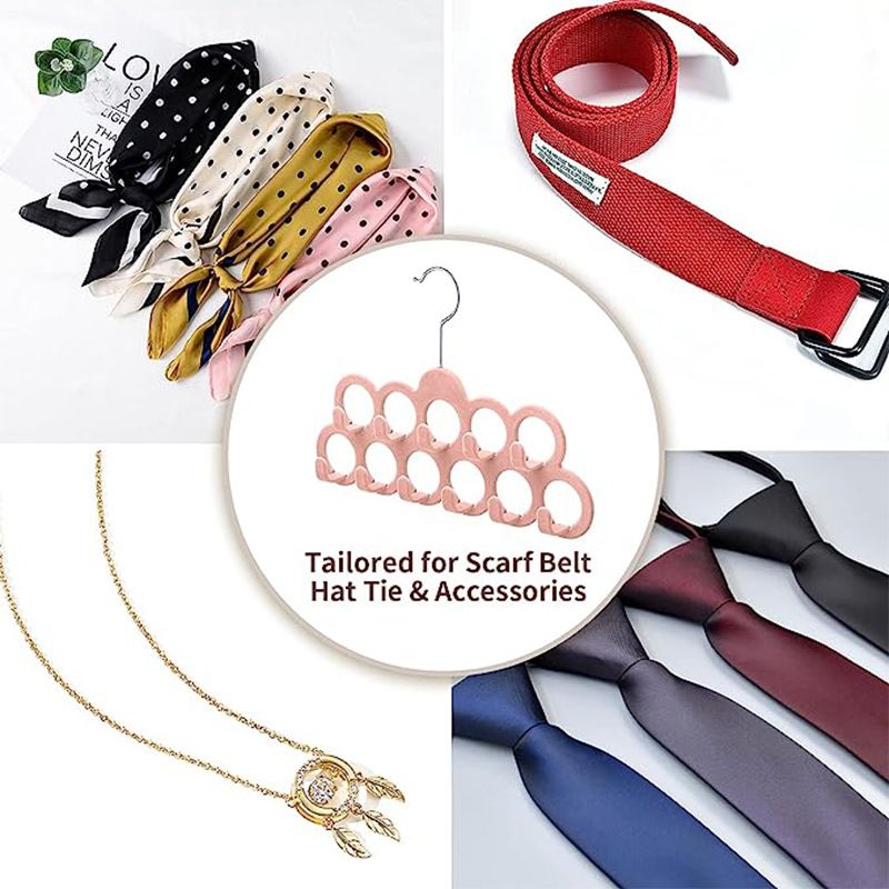 11Holes Clothes Tie Belt Shawl Scarf Hanger Display Holder Closet Organizer Hook self Adhesive Hooks Rod Bracket-Strong — image 2