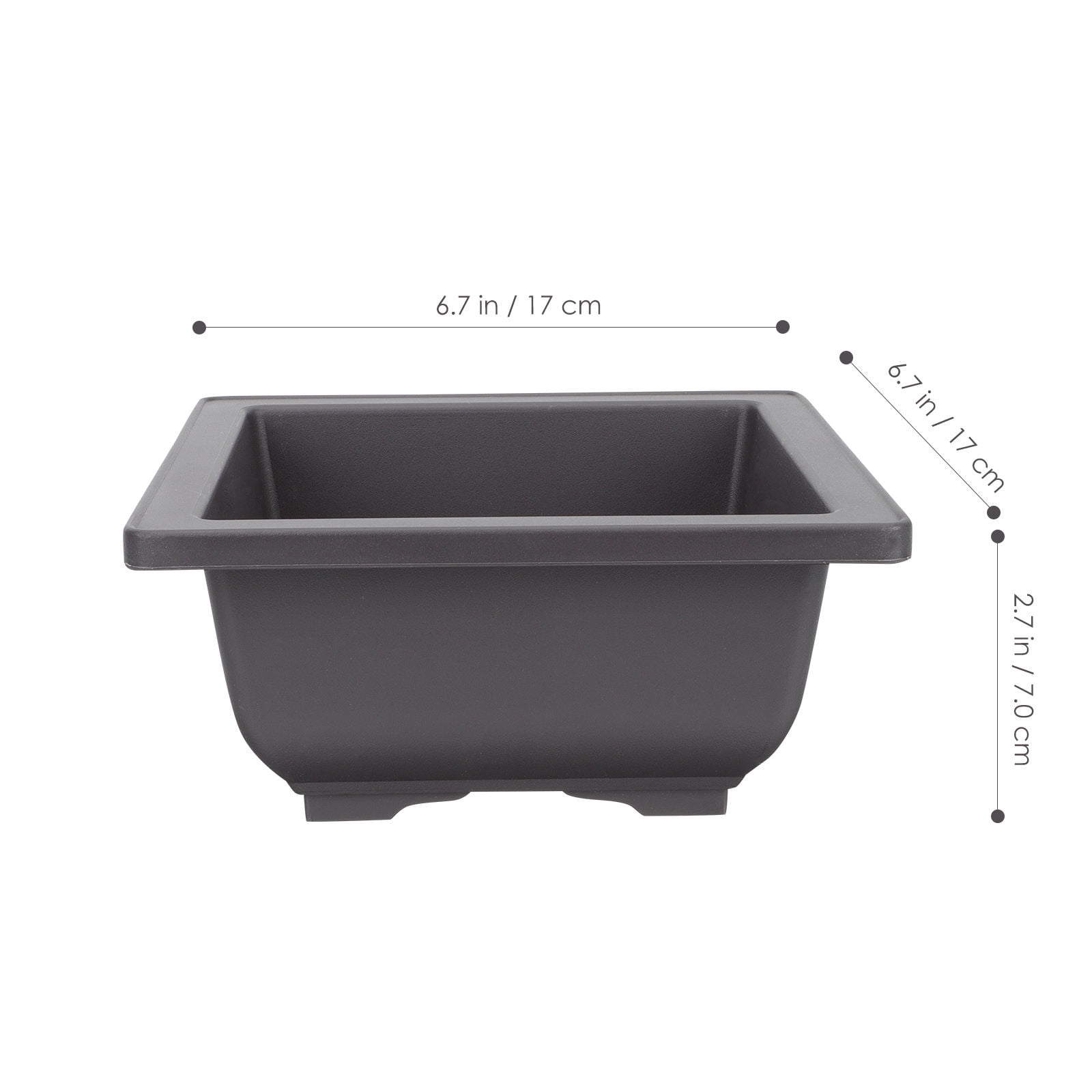 5Pcs Square Flowerpots for Study Room and Office in Black 17x17cm โ image 4
