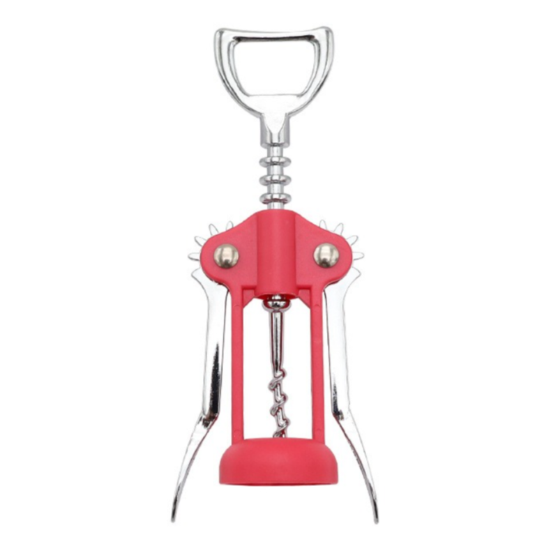 Wing-Type Wine Bottle Opener, Stainless Steel Auger with PP Comfort Grip, Portable Corkscrew for Home, Parties, and Camping—Red