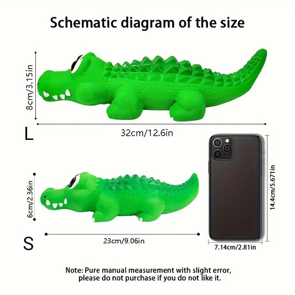 Pet Latex Toys Sounding Big Crocodile Dog Chew Toy Durable Playtime for Dogs - S — image 4