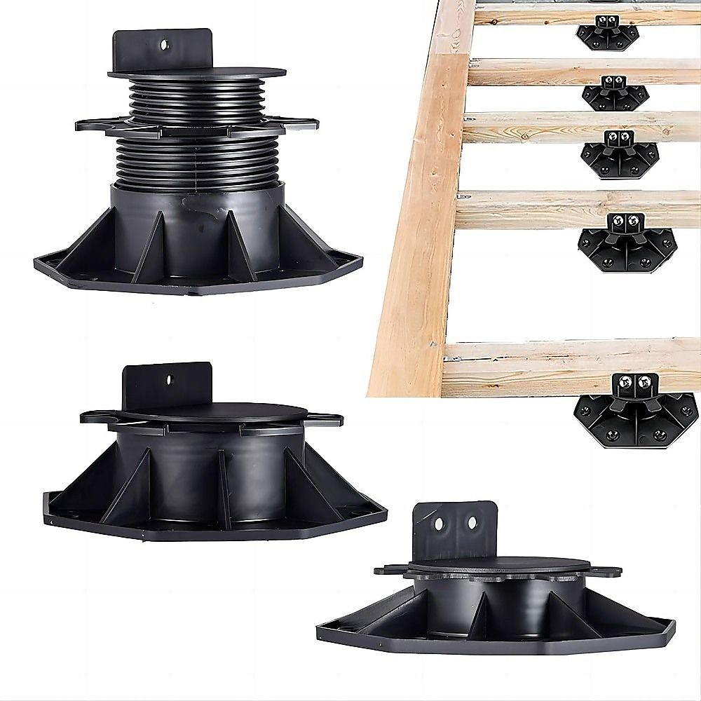 12 Pack Adjustable Deck Support Pedestals Deck Foundation Bases for Raised Outdoor Flooring — image 3