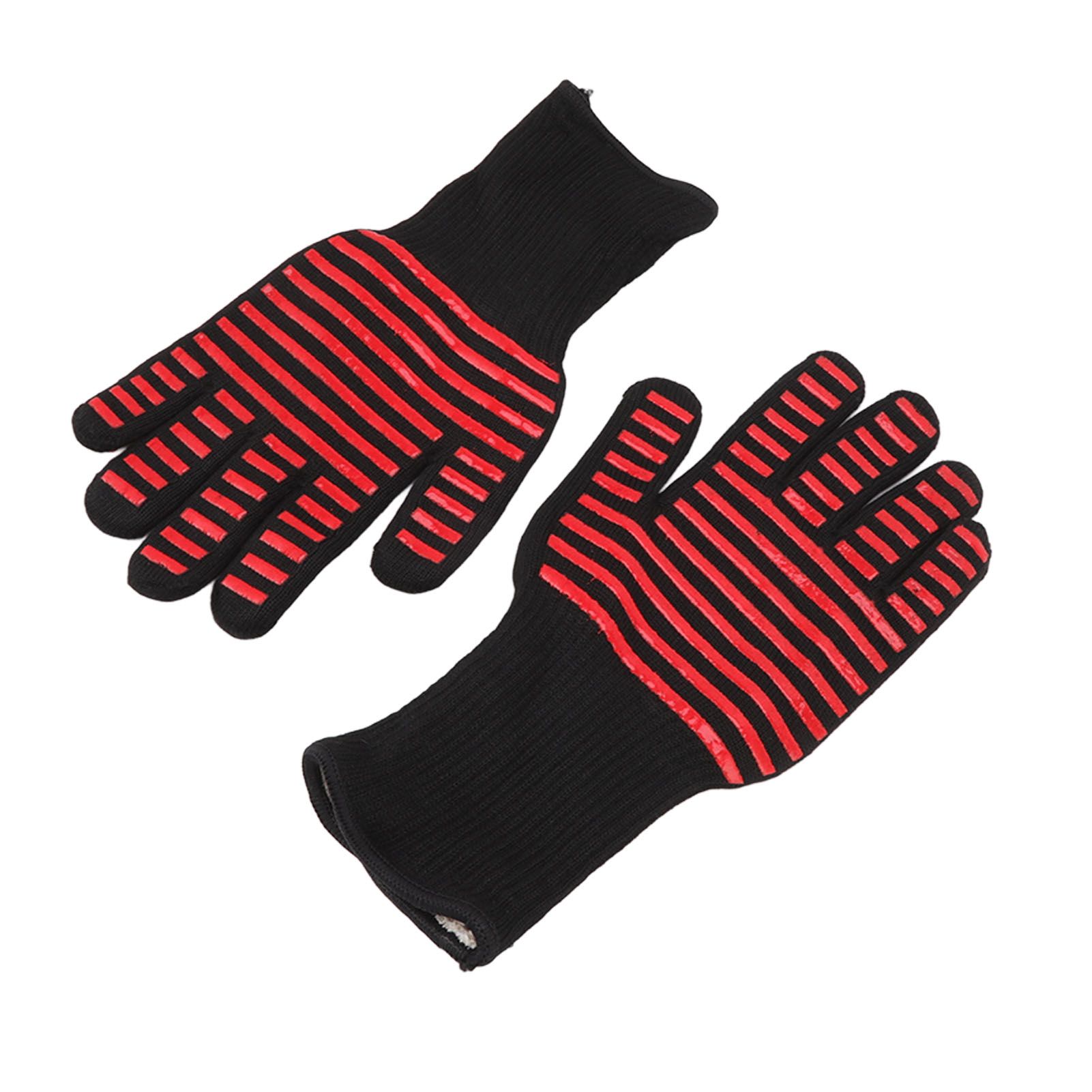 2PCS BBQ Fire Gloves Flame Retardant High Temperature Resistant Microwave Oven Gloves for Industrial — image 4