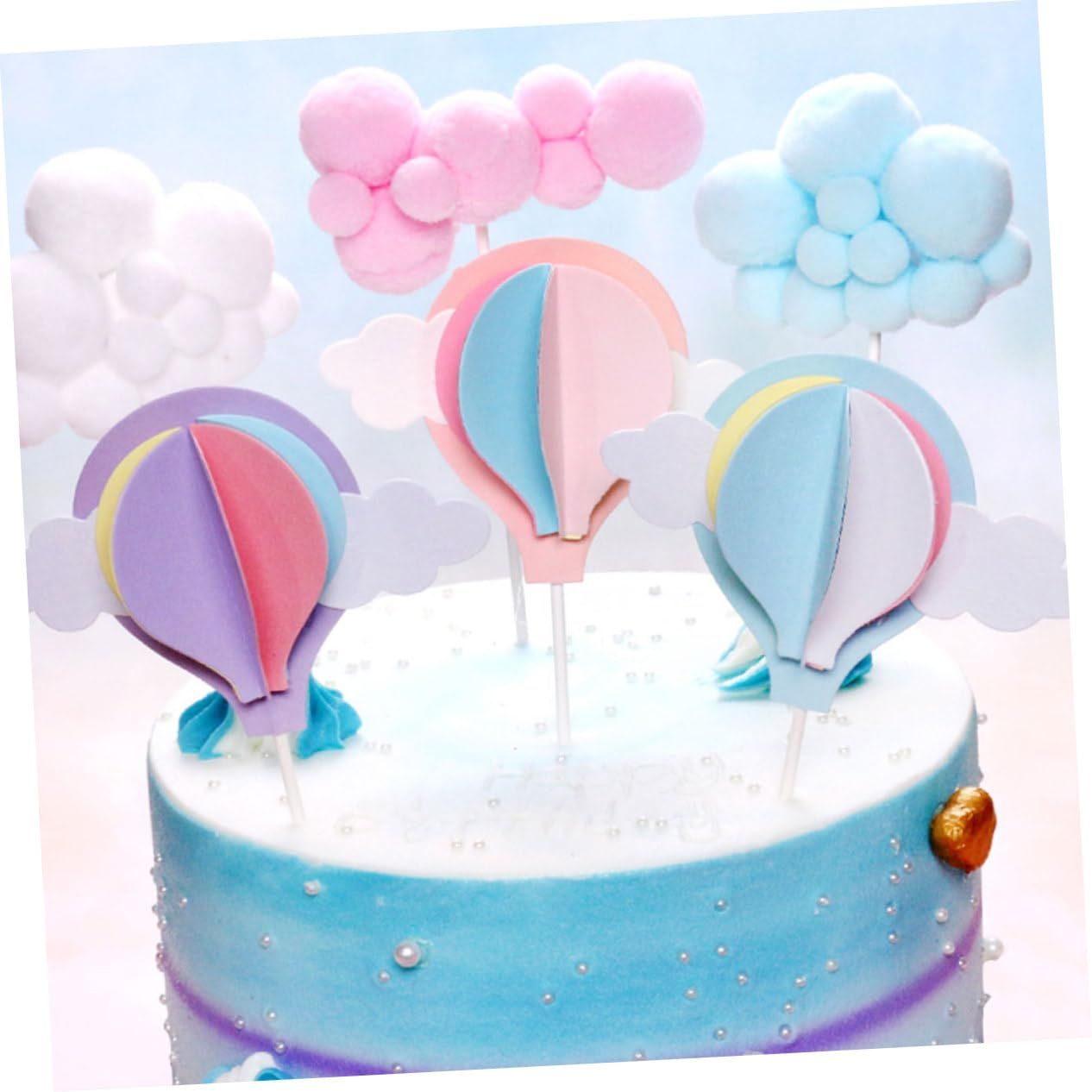 4pcs Cake Topper Balloon Cupcake Decoration Wedding Dessert Decorations Party Cupcake Decorations Valentines Cake Inserted