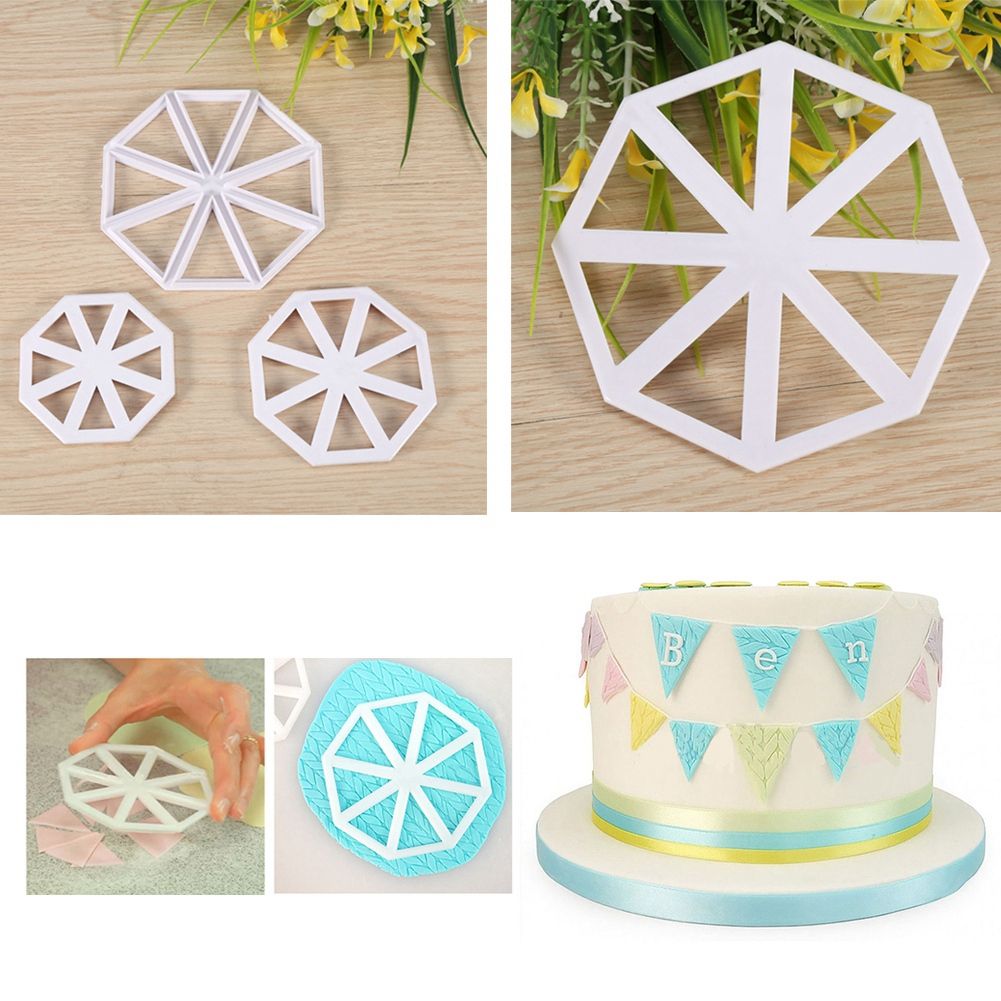 3pcs/set Bunting Flag Cutters Cake Decorating Mold Chocolate Fondant Mould DIY Tool โ image 4