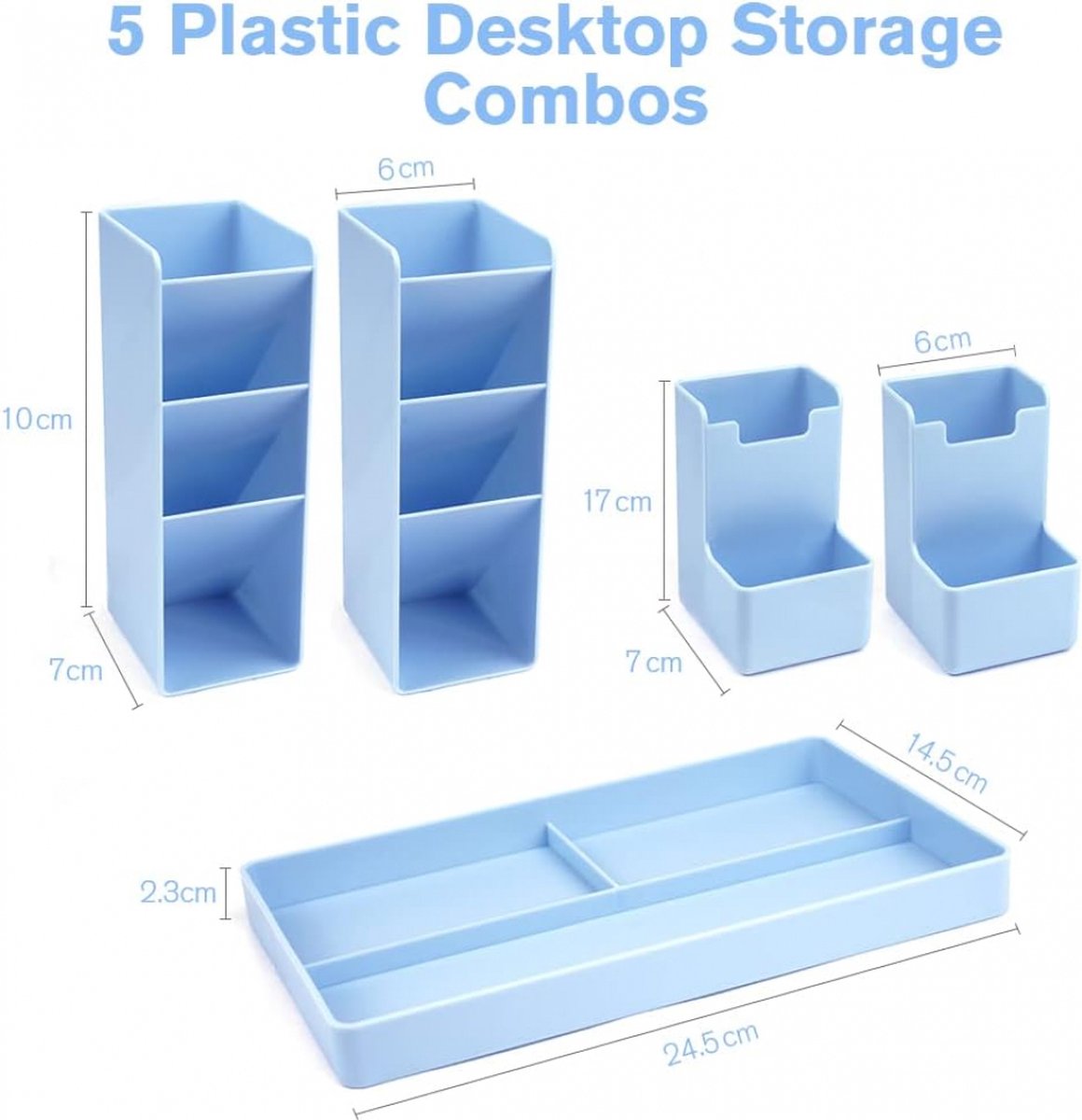 Pen Tray - 13 Compartments - Pen Holder - Desk Organizer - Pen Trays - Desk Organizer - Pen Case - Plastic - Removable - Storage System - Letter Tray - Desk — image 5