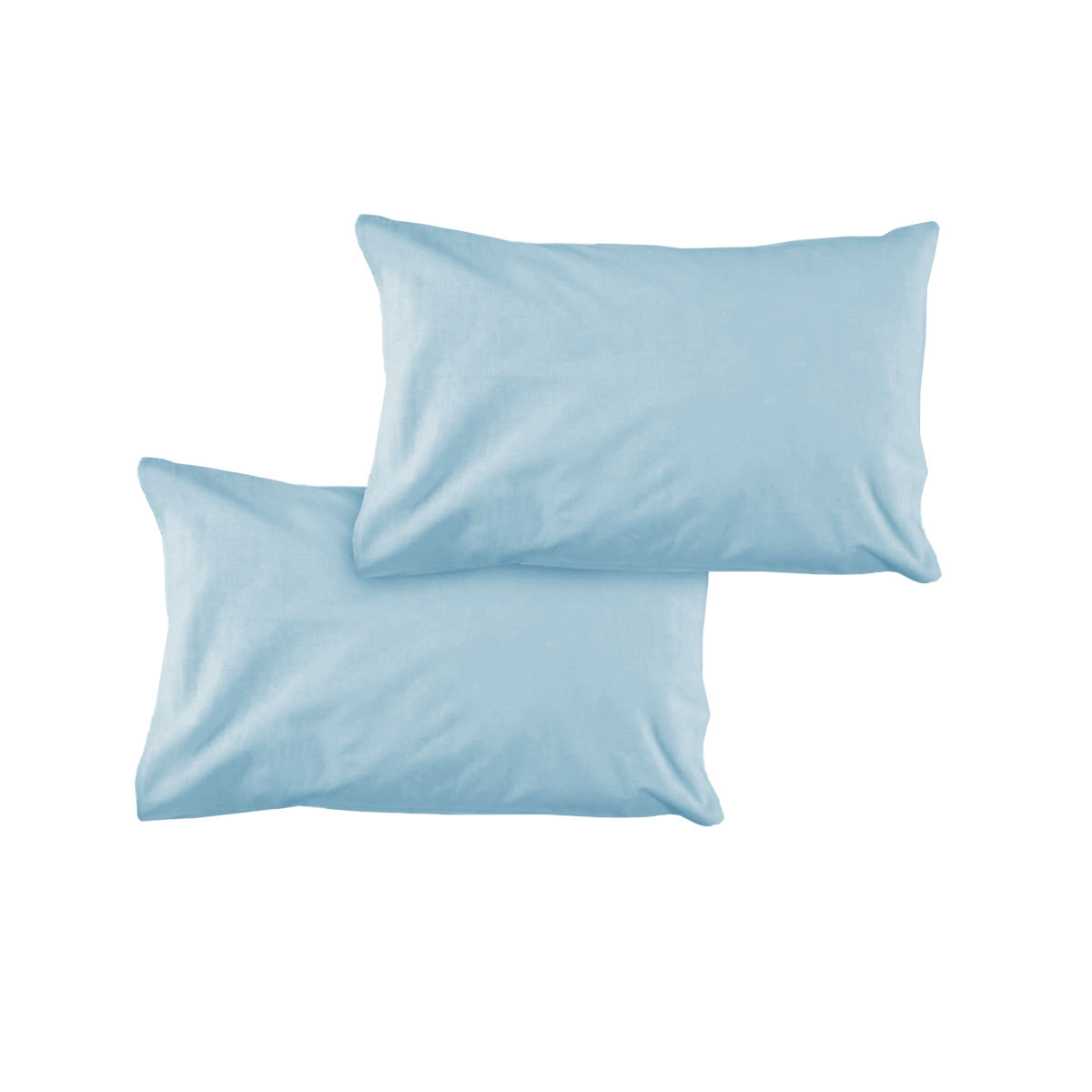 Pair of Solid Colour Microfiber Standard Pillowcases 48 × 73cmx15cm (Flap) Sky
