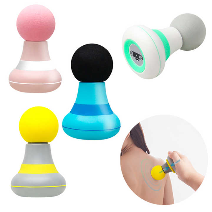 2 Pcs Grey And Green Mini Massage Gun - 6-Speed Muscle Relaxer, USB Rechargeable, Portable Fascia Massager for Home Use — image 2