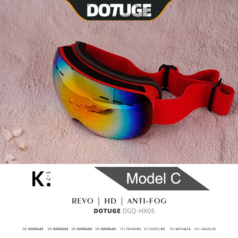 Kids Snow Goggles with Large Spherical Lens, Double-Layer Anti-Fog HD Lens, UV400 Protection, Adjustable Elastic Strap, Ideal for Skiing, Snowboarding & Winter