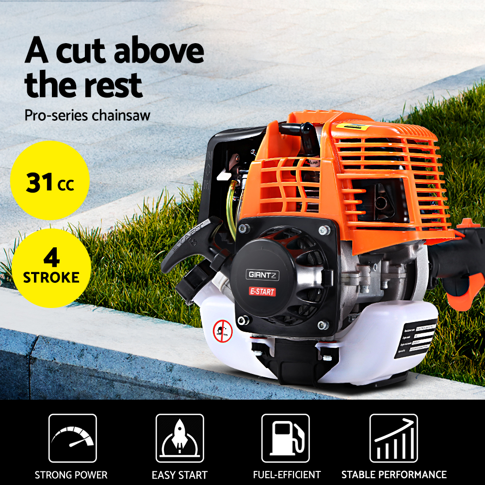 Giantz Pole 4 Stroke Chainsaw Petrol Tree Pruner Long Reach Saw 12 Inch Bar โ image 3