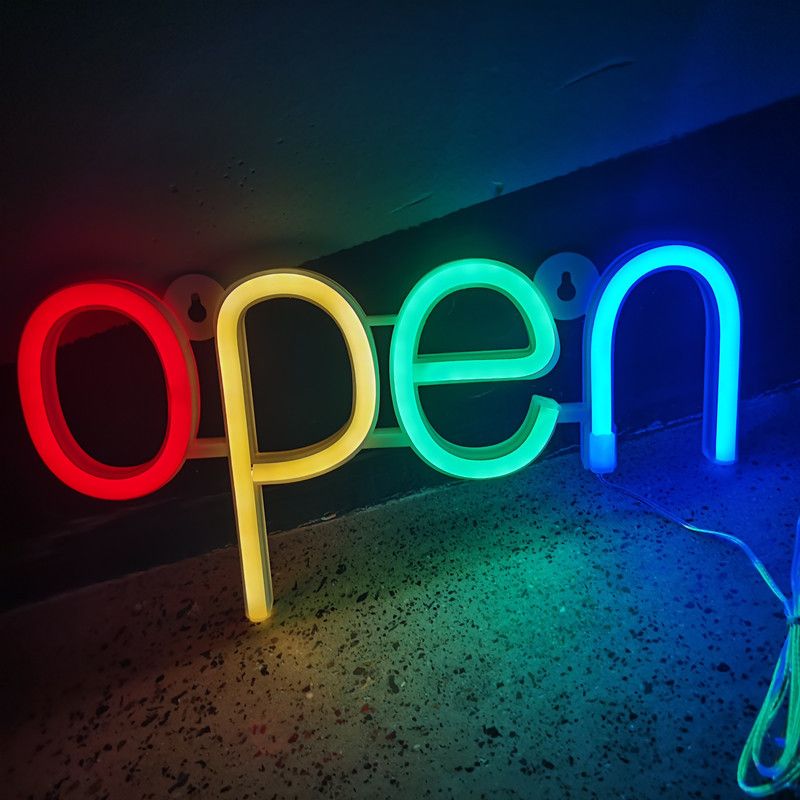 Christmas Neon Sign Light Open Neon Light Sign Room Decorations Neon Lights Decorations for Bedroom Neon Light for Wall Neon Lamp