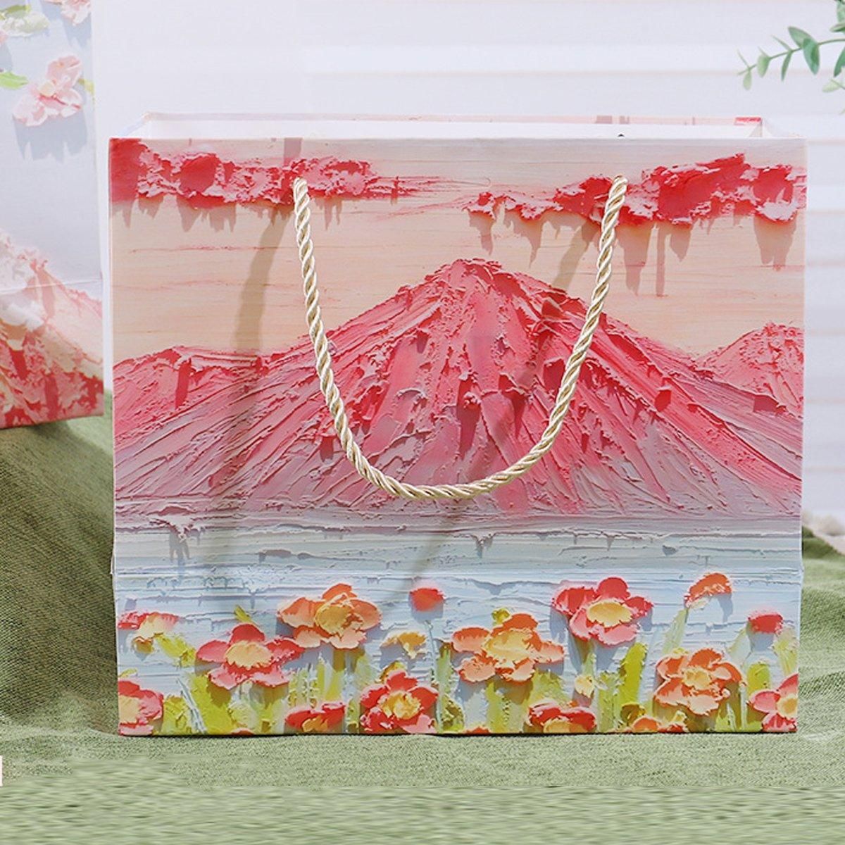 50PCS Cloud Mountain Petals Cream Wind Stereo Oil Painting Paper for Gift Wrapping - B — image 5