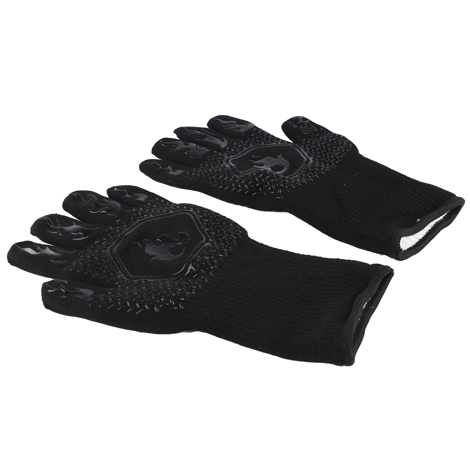 BBQ Gloves Heat Resistant Grilling Gloves Non Slip Oven Gloves Long Kitchen Gloves for Barbecue Baking Black Average Size 26‑35CM — image 4