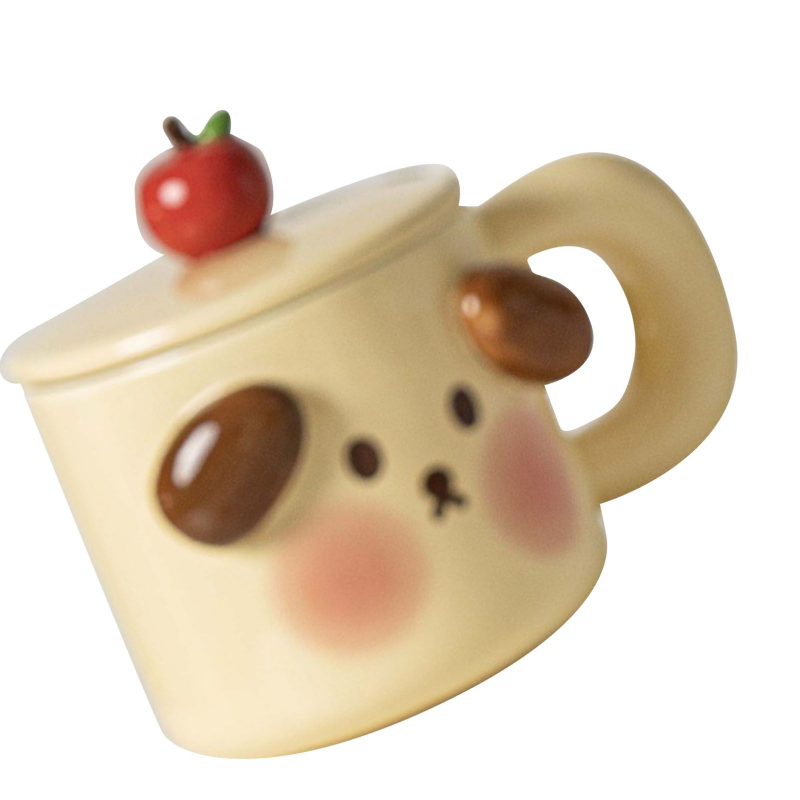 Cartoon Coffee Mug with Spoon Lid Cute Lovely Animal Shape Milk Cup Mug for Office School Bear Type โ image 3