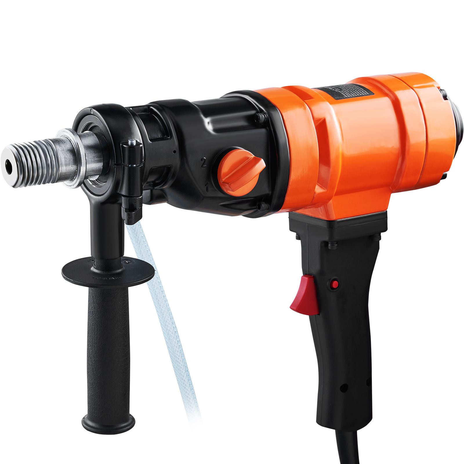 Diamond Core Drilling Machine, 4in Handheld Wet Concrete Core Drill Rig, 1100-2400RPM Two Speed & 1-1/4" Thread & 2 Bubble Levels, 3-4in Drilling