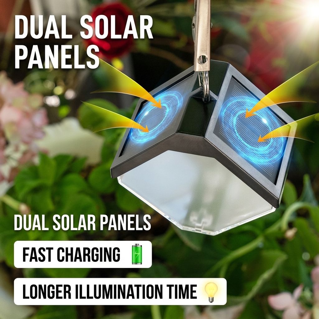 Solar Ice Brick Hanging Light with Auto Dusk-to-Dawn Sensor, IP65 Waterproof Outdoor Decorative Lantern for Garden, Patio, Fence, Courtyard, Campsite, and — image 6