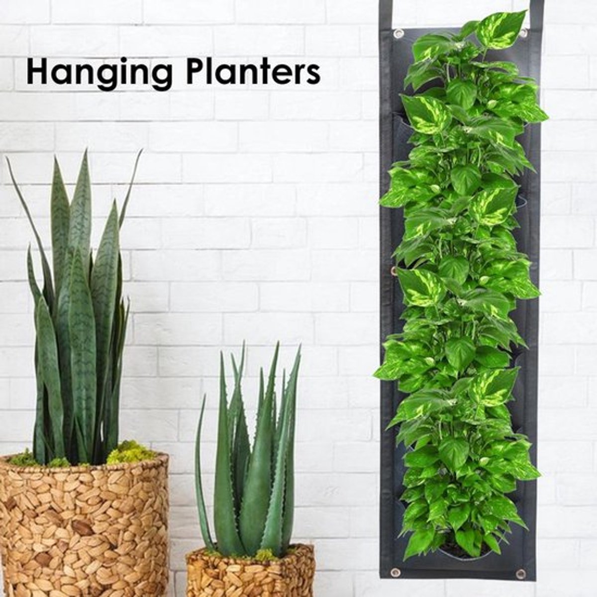 Vertical Garden - 1 Piece - 7 Spacious Compartments - 100 x 30 Cm - Grow Bag - Felt Grow Tray - Breathable - Wall Mounted - Hanging Plant Bag - Grow Bags — image 3