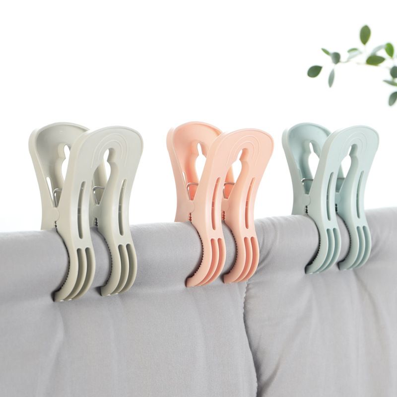 3 Pack Beach Towel Clips, Clothes Pegs, Double Large Clothes Clips, Windproof Clips On The Beach and Sun Loungers, for Clothes — image 2