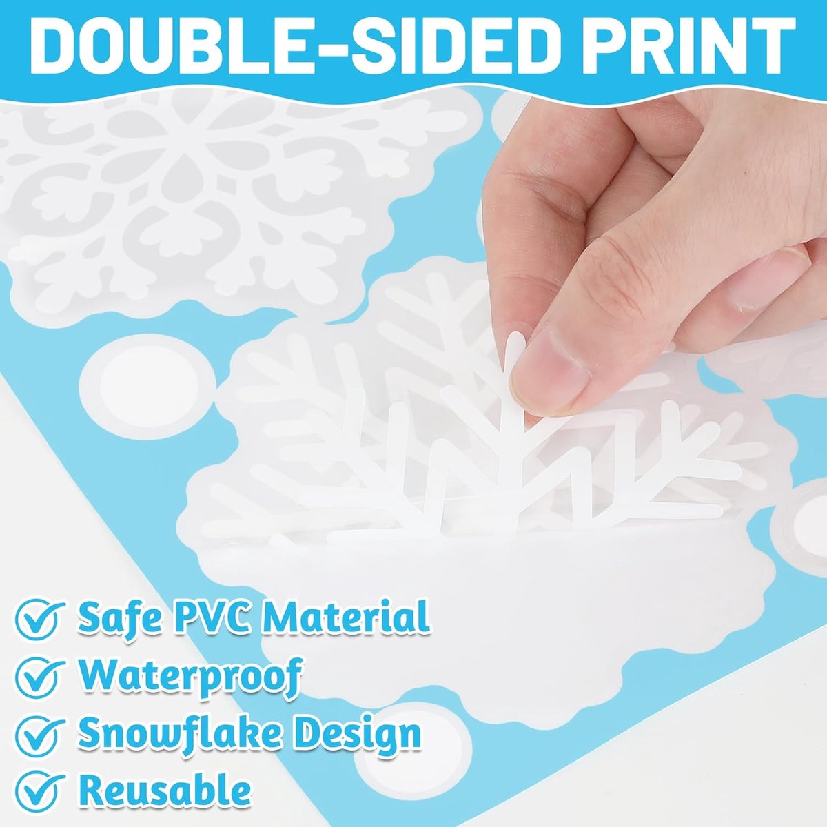 Reusable Christmas Window Stickers - Christmas Window Decoration - 116 stickers for the holidays, including 9 snowflake stickers - Suitable for winter interior — image 3