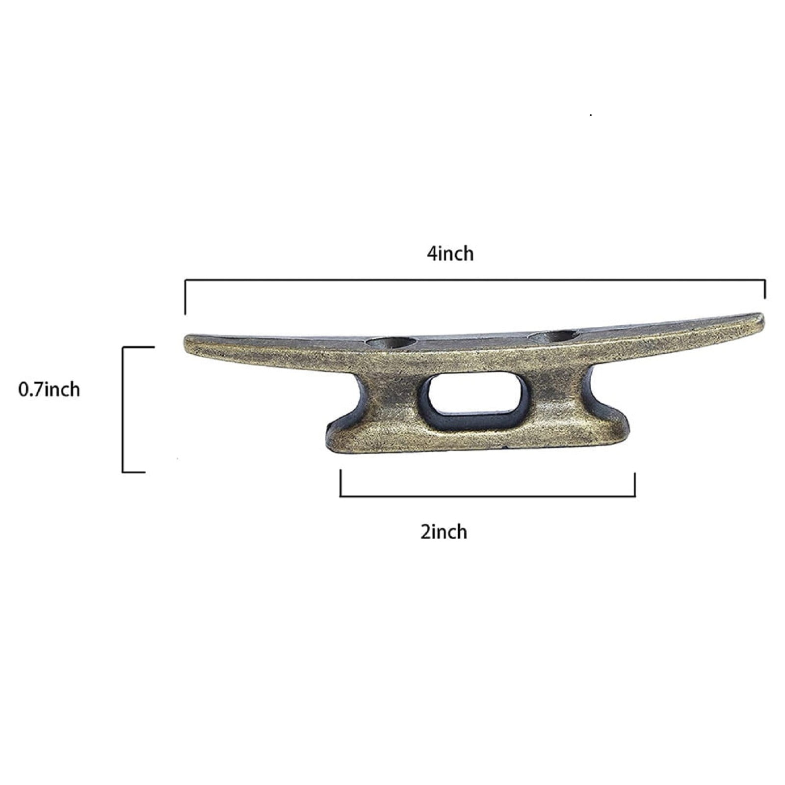 4 Pieces Boat Dock Cleats Rope Cleat Marine Cleats Iron Boat Cleats with Hardware ldeal for Deck, Nautical, Bronze, 5.1 x 10.2 x 1.8 cm โ image 2