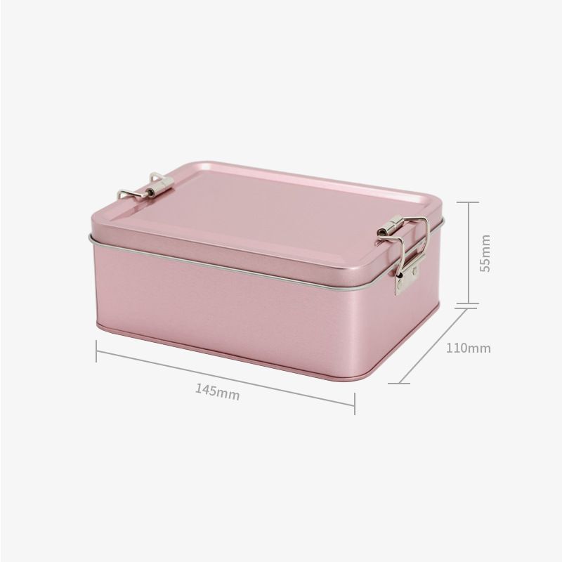 2pcs vintage tin box, double buckle storage, food storage box, cosmetic organizer, tiramisu container, home decor box, Australian pantry - Pink - Size 2pcs