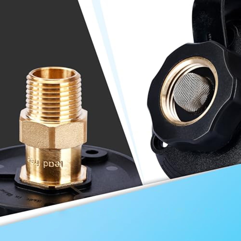 Rv City Water Inlet With Check Valve 3/4 Nh Female To 1/2 Npt Male With Dust New — image 3