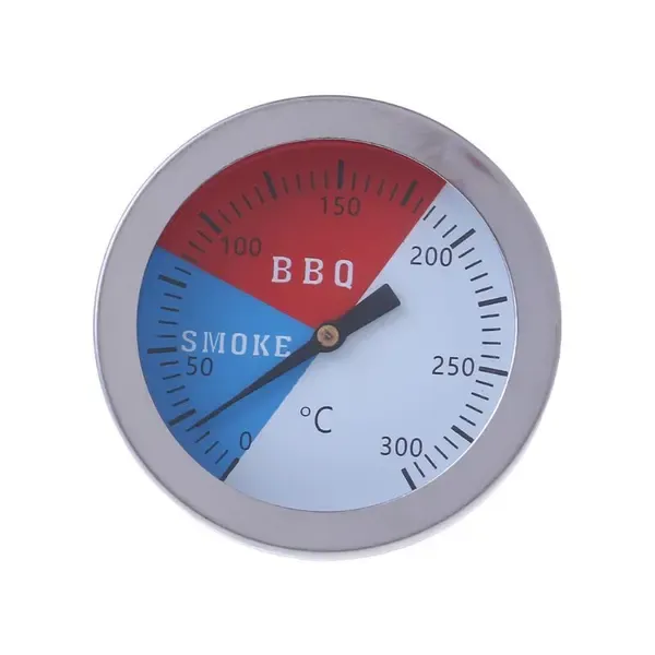 BBQ Grill Thermometer, Stainless Steel Temperature Gauge for Charcoal Grills and Smokers, Weber Compatible, Silver, 52 mm