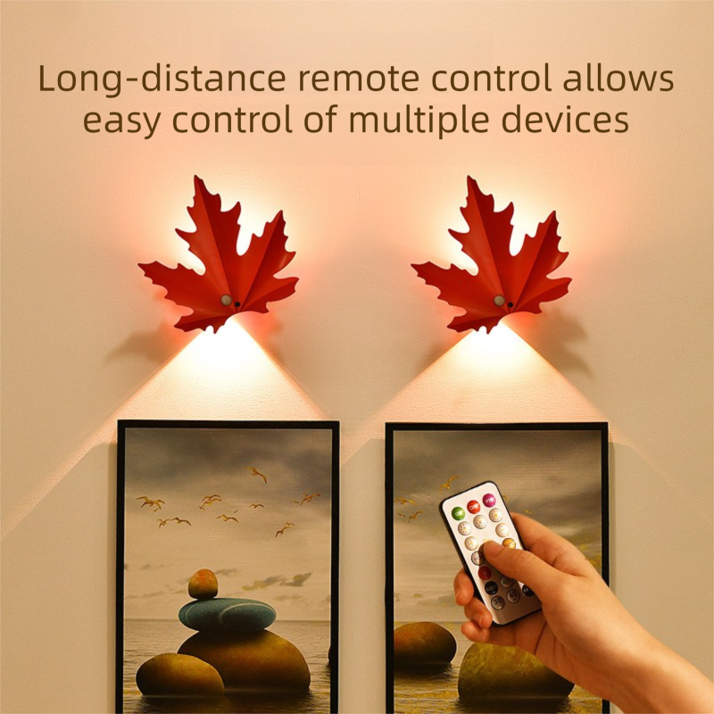 2 Pcs Maple Leaf Smart Motion-Sensing LED Night Light – Magnetic & Self-Adhesive — image 3