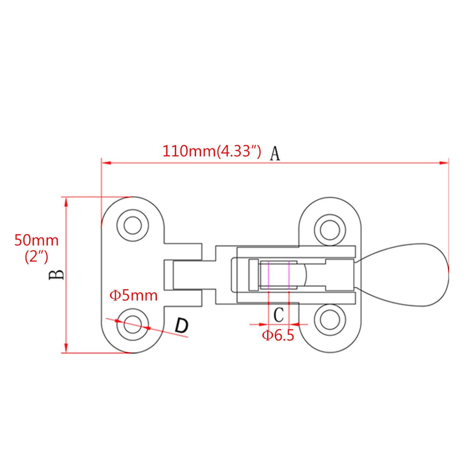 Heavy Duty 316 Stainless Steel Anti-Rattle Lockable Hold Down CLAMP Latch Locker Hatch Hardware 4pcs โ image 3