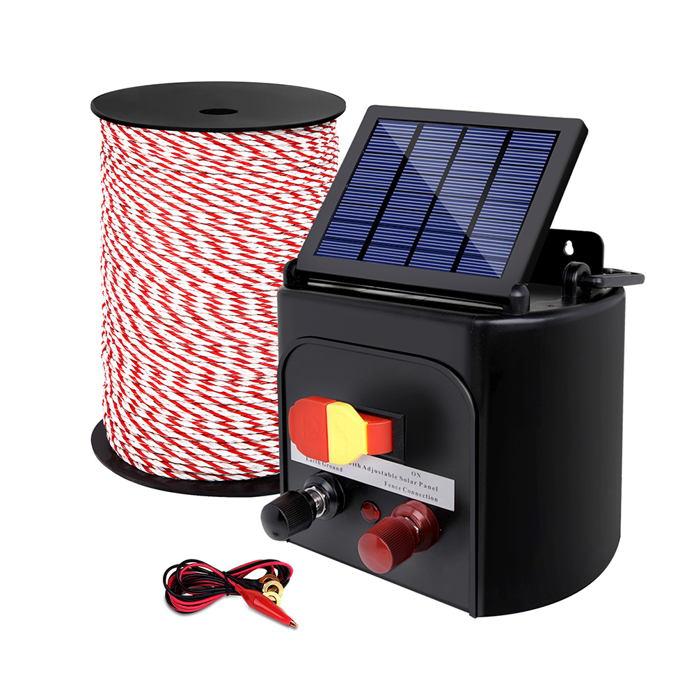 Giantz Fence Energiser 5KM Solar Powered Electric 500M Poly Rope โ image 3