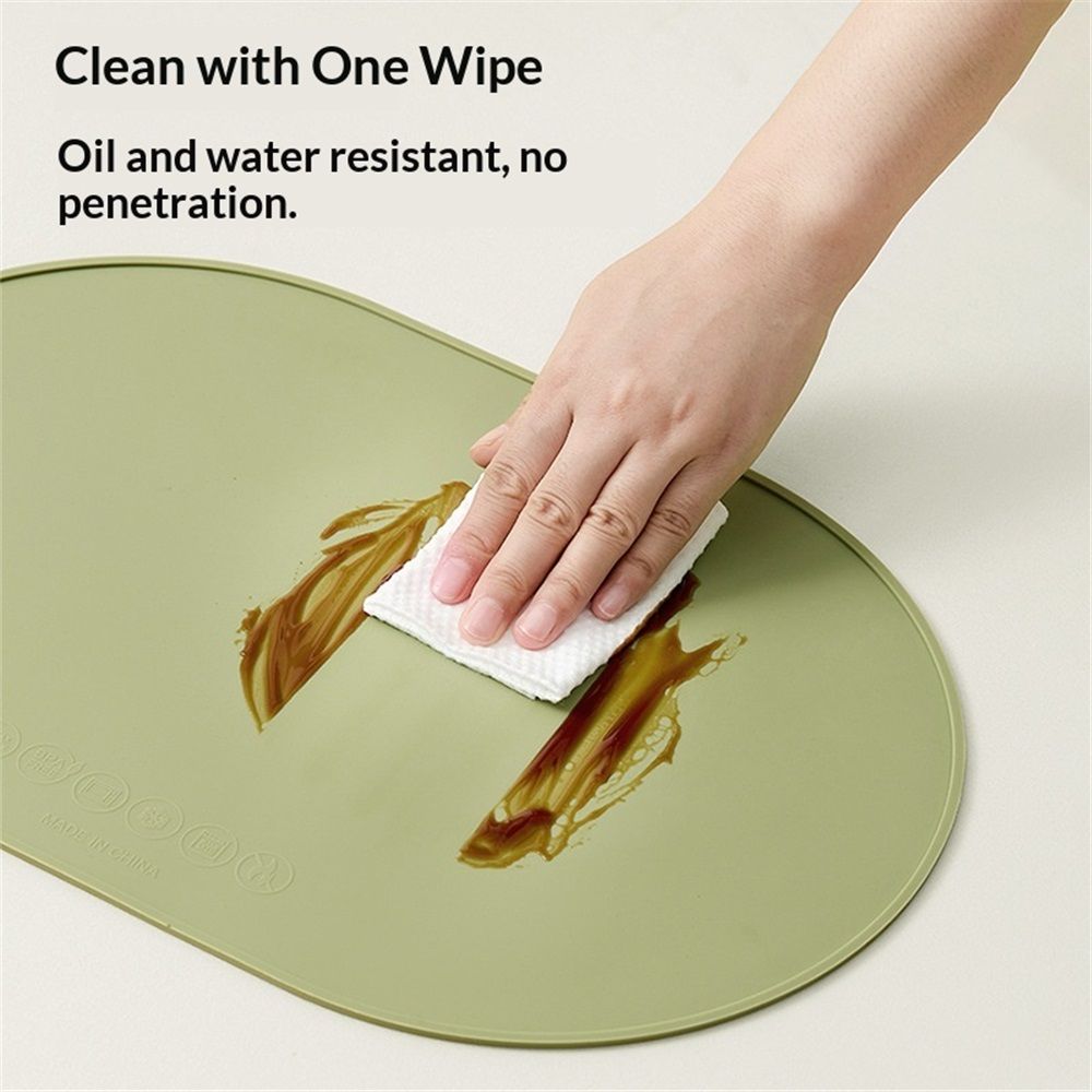Silicone Placemats Set of 4, Oval Heat Resistant Place Mats, Waterproof Washable Wipeable Dining Table Mats, Non-Slip Silicone Food Mat for Toddles Kids Adults โ image 3