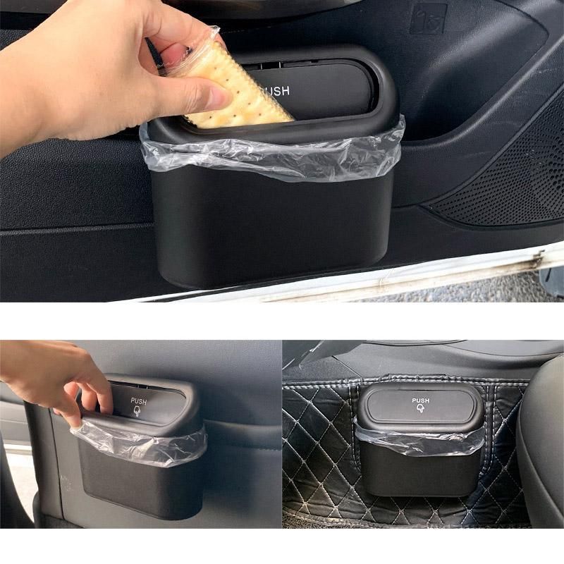 Car Wastebasket Door Mounted Multifunctional Storage Box Trash Bin Organizer - Pink — image 5