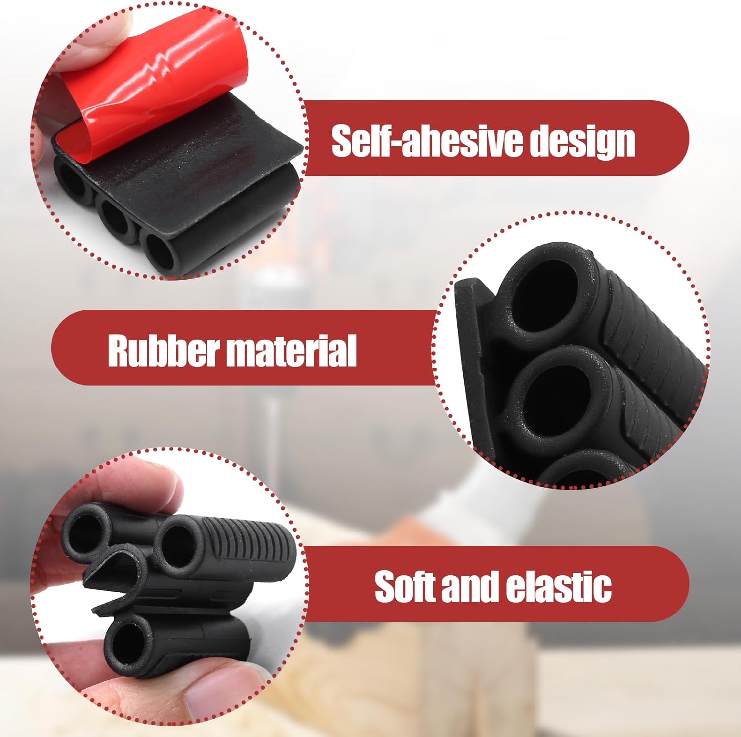 Biaungdo Drill Bit Holder, 3 Pack Adhesive Drill Bit Sleeve Organizer, High Strength Bit Holder for Impact Drivers and Drill, Hold 6 Driver Bits on the Side of โ image 4