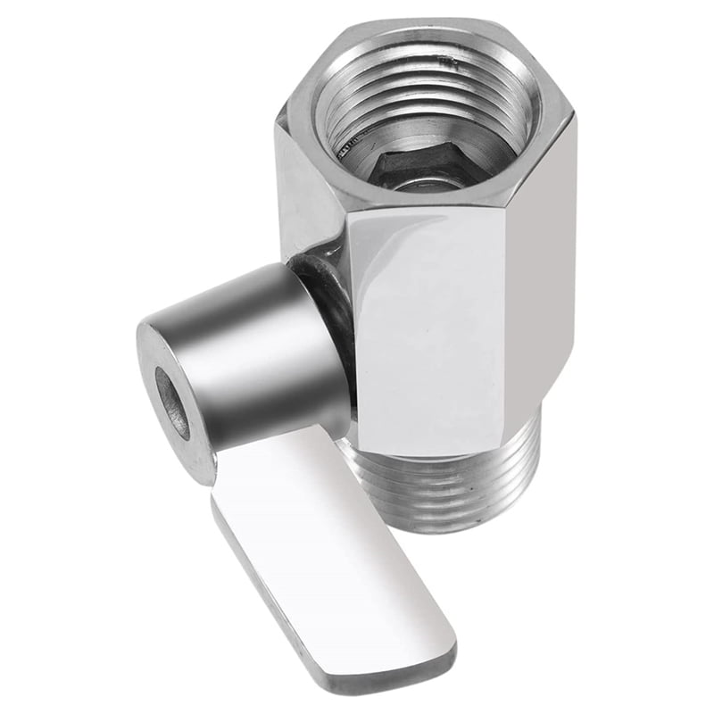 Shower Shut Valve, 304 Stainless Steel Mini Ball Valve NPT Thread(1/2Inch Male x 1/2Inch Female) 1 Pack Silver — image 4
