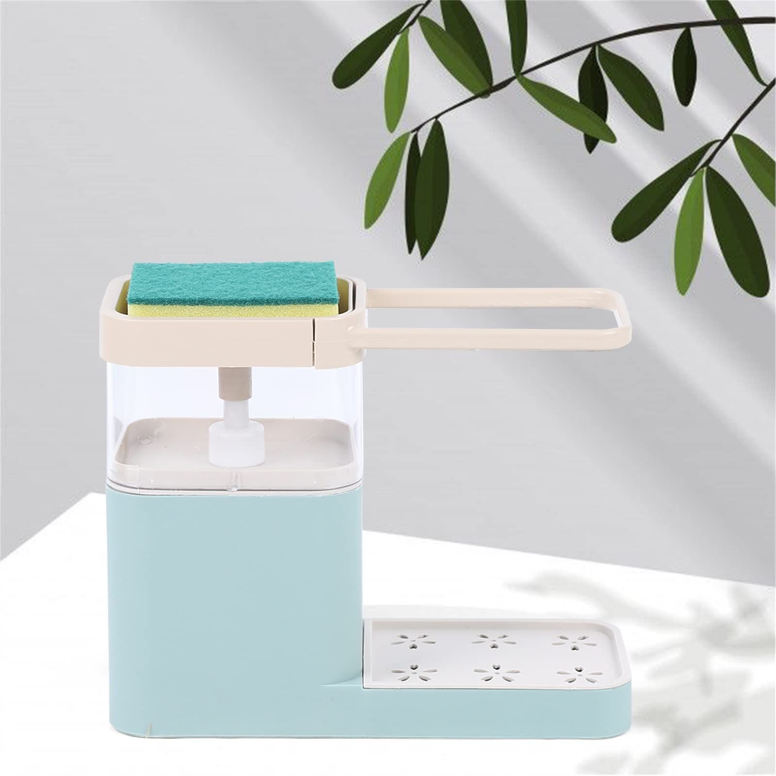 Kitchen Sink Caddy Organizer, Sponge Holder, Brush Holder, Dish Cloth Hanger Dish Soap Dispenser for Kitchen